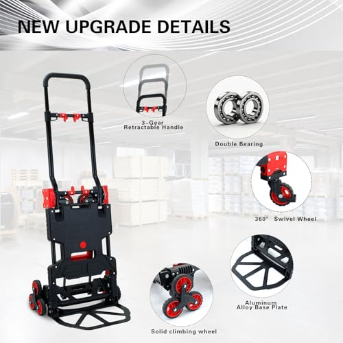 Carretilla plegable 2 en 1 con ruedas para escaleras 330 lb miniatura 4