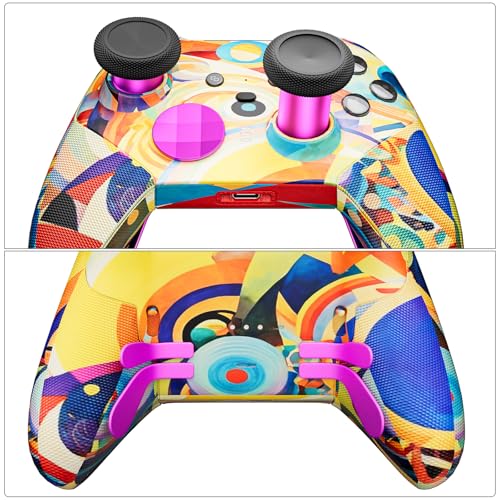 Image of 14-in-1 Controller Accessories Kit Compatible with Xbox Elite Series 2, 6 Premium Metal Thumbsticks, Swap Joysticks, 4 Interchangeable Paddles, 2 D-Pads, 1 Tool ,1 Storage Bag (Magenta)