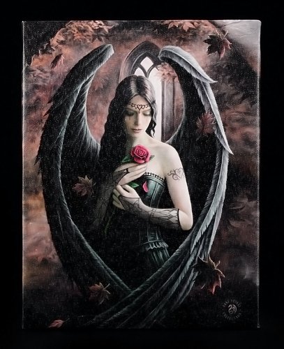 Tiptop Home Figuren-Shop.de Kleine Leinwand - Angel Rose by Anne Stokes - Gothic Engel