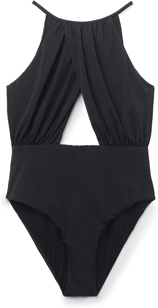 Amazon.com: CALZEDONIA Woman's One Piece Swimsuit Black Halter