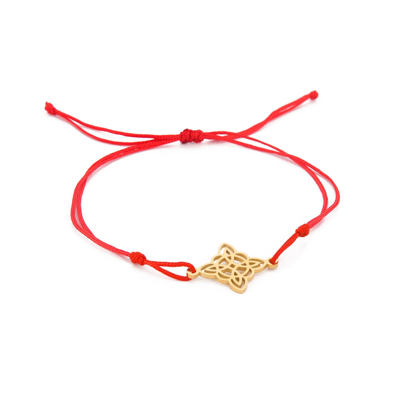 LIKGREAT Witches Knot Bracelet Irish Celtic Knot Bracelet Witchcraft Handmade Braided Wax Cords Bracelet for Women Wiccan Charm Vintage Jewelry