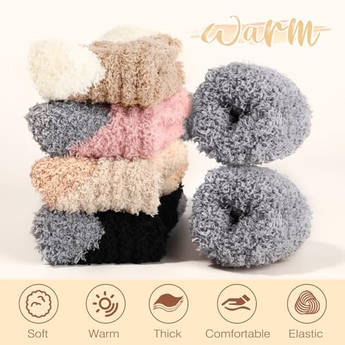 Premillow Fuzzy Socks for Women, Womens Fluffy Socks, Soft Cozy Slipper Sock for Women, Winter Thick Warm Sleeping Sock3