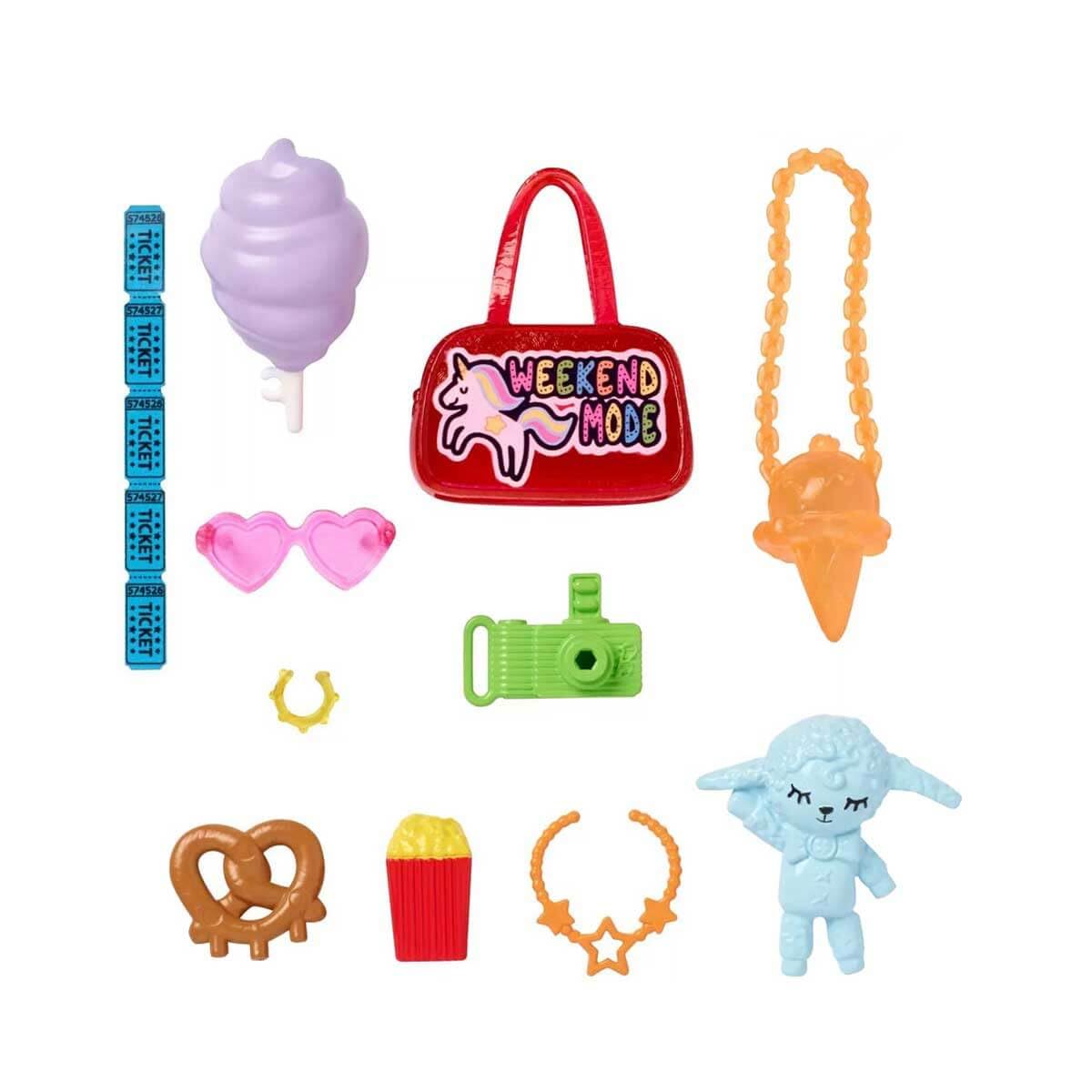 Barbie Amusement Park Accessories Pack - 11 Piece Storytelling & Fashion Set For Barbie Dolls (Doll Not Included)