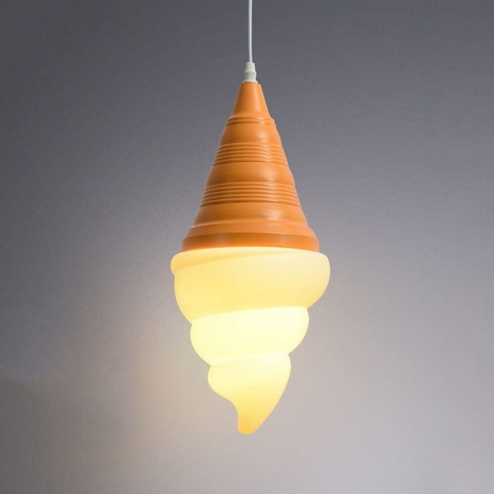 Creative Cone Ice Cream Ceiling Light Fixture Indoor Hanging Lamp Adjustable Height Adjustable Industrial Metal Pendant Light Modern Minimalist Chandelier for Bedrooms Loft Study Restaurant