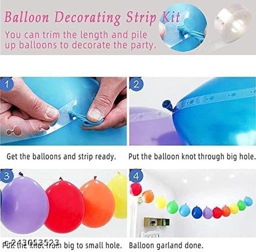 Image of ZERECORD Reusable Balloon Decoration Accessories Combo of Flower Clips Glue Dot Tape and Arch Making Strip(8flower /2arch /2balloon glue dot.,.,)