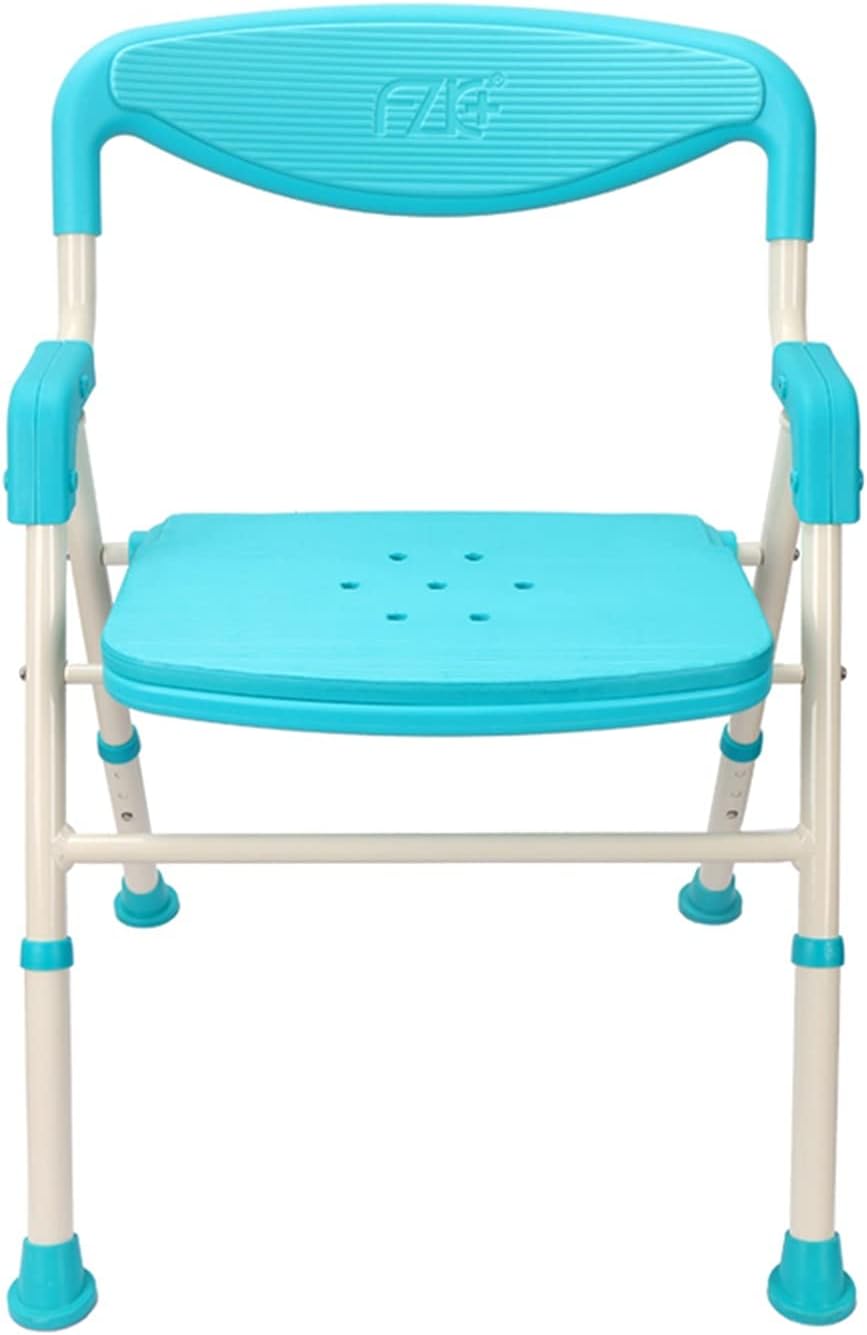 Bathroom Shower Stool Household Aluminum Alloy Bathroom Chair Bath Chair Lift Shower Stool Aid Stool Qf Shop (Color : Blue)