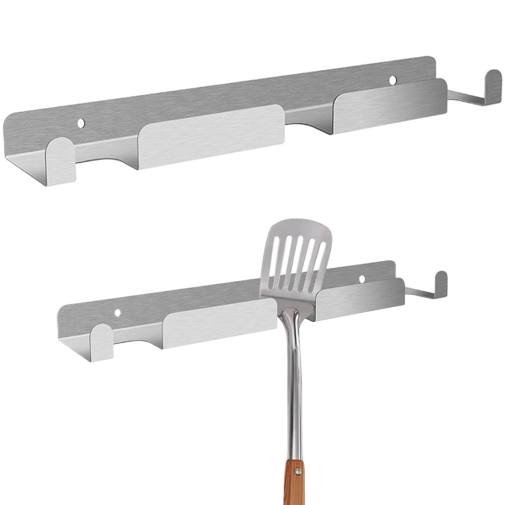 Xoeryoy Wall Mounted Pizza Peel Rack, Stainless Steel Pizza Shovel Holder, No-drill Rust-resistant Accessories For Home And Commercial Kitchens
