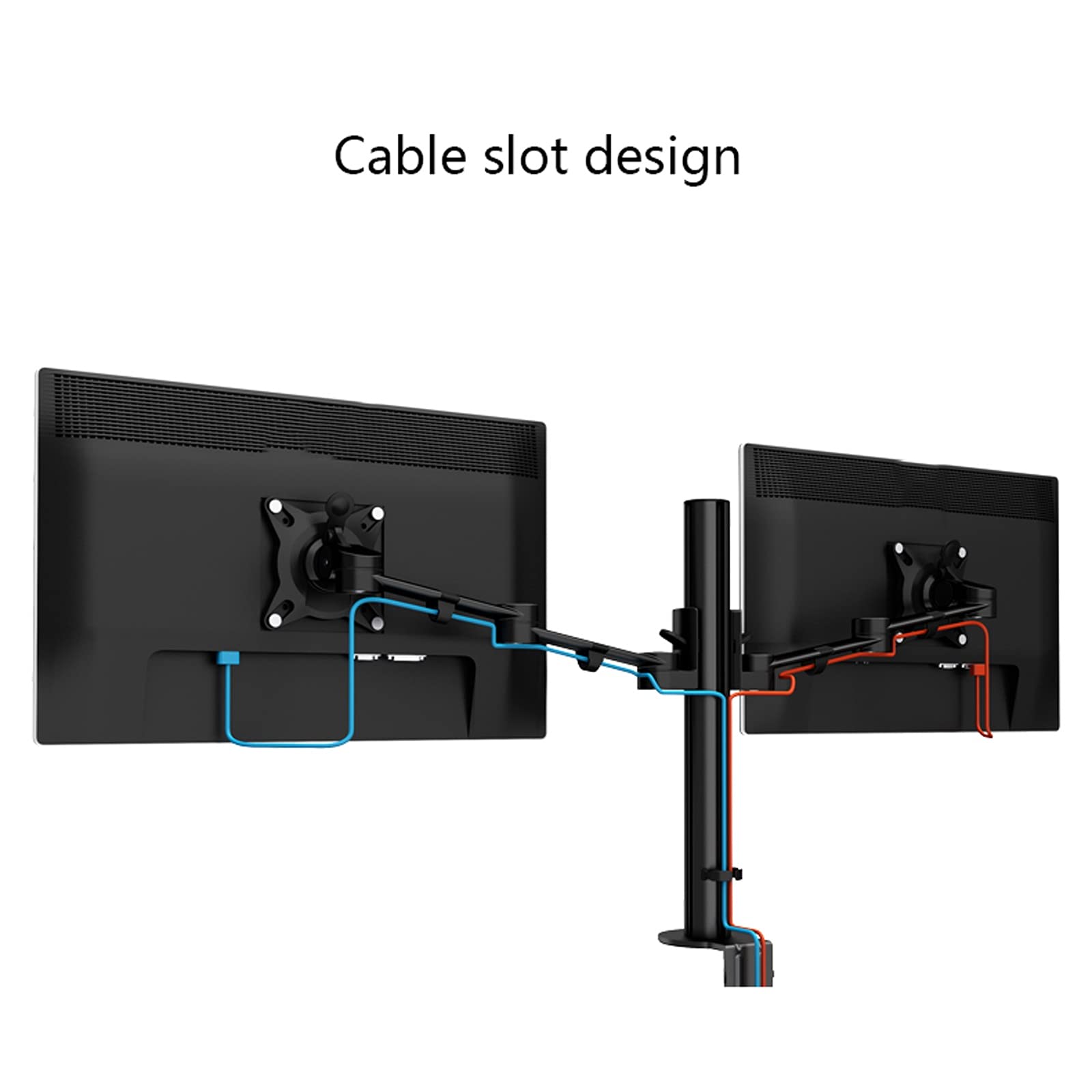 Supporto per monitor a gas per doppio monitor da 17"-30" Supporto per monitor da scrivania in lega di alluminio Altezza/inclinazione/rotazione regolabile, ogni braccio supporta fino a 17,6 libbre di m