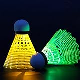 ABOOFAN Badmintonball, LED, leicht, leuchtet im Dunkeln, für Erwachsene und Kinder, 8 Stück