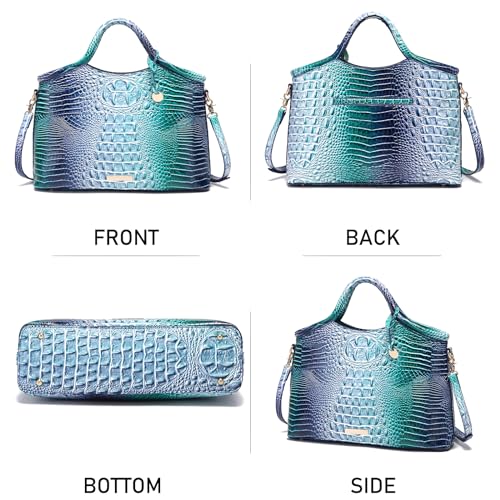 Bolso Satchel Grande de Mano con Estampado de Cocodrilo miniatura 2