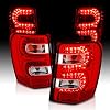 AmeriLite Red/Clear LED Replacement Tail Lights For 1999-2004 Jeep Grand Cherokee - Passenger and Driver Side