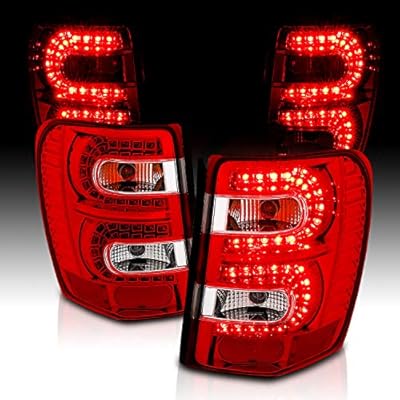 AmeriLite Red/Clear LED Replacement Tail Lights For 1999-2004 Jeep Grand Cherokee - Passenger and Driver Side