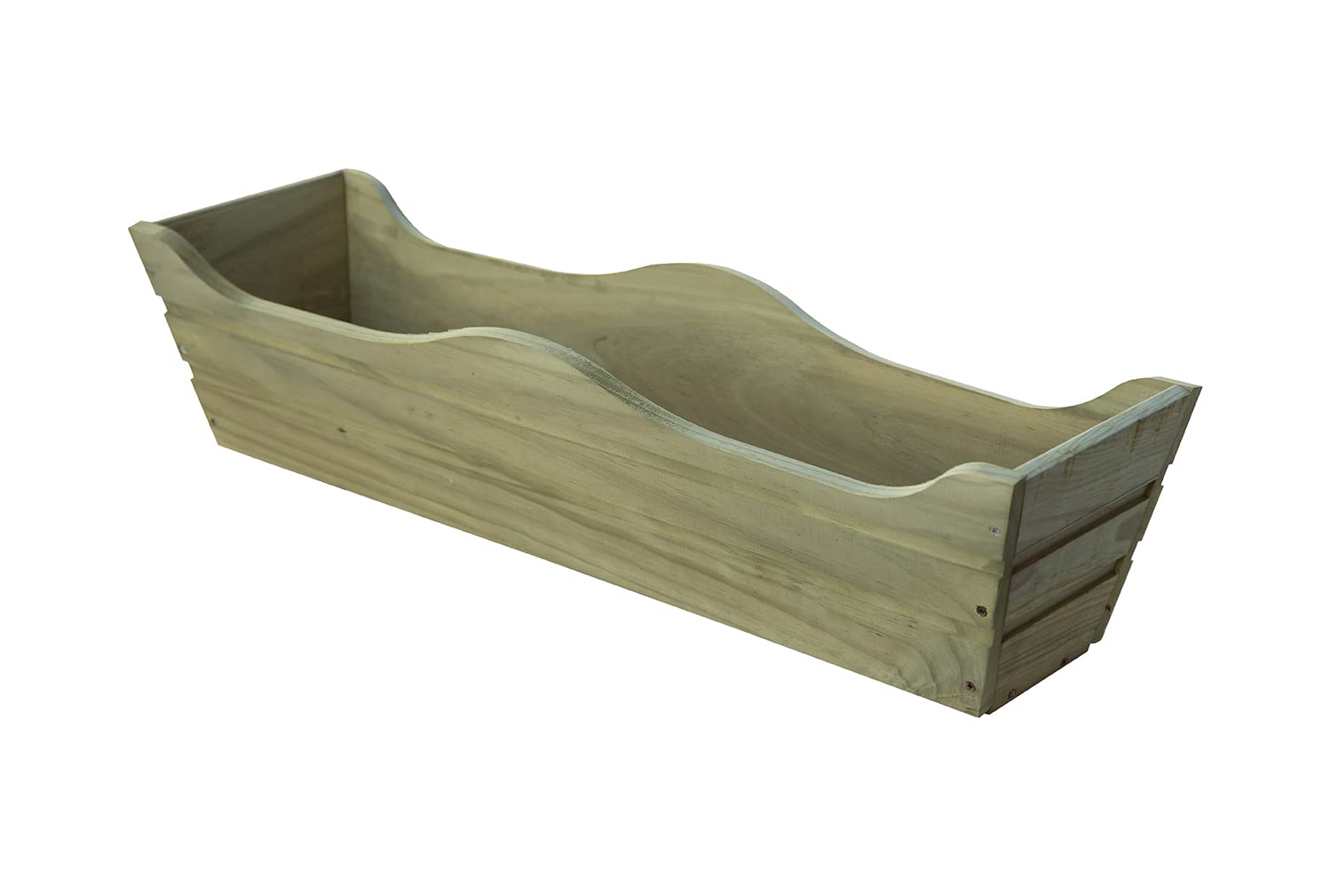 MADELEA Jardinera Balcon de Madera Ondulada DE 80x20x19 Autoclave 16 L marrón para Exterior + Bolsa GEOTEXTIL…