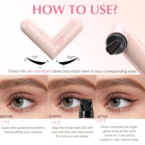Winged Eyeliner Stamp Rotating Dual-Head Negro miniatura 5
