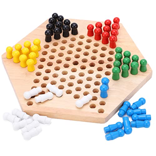 Aramox Chinese Checkers juego de mesa de madera colorido miniatura 4