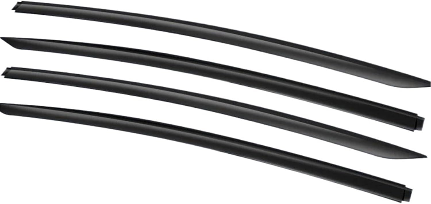 liufangfc Wind Deflectors for Tesla Model y 2025 – 4pc Tape-On Smoked Visors, Weatherproof, Anti-Salt/Snow, Low-Noise