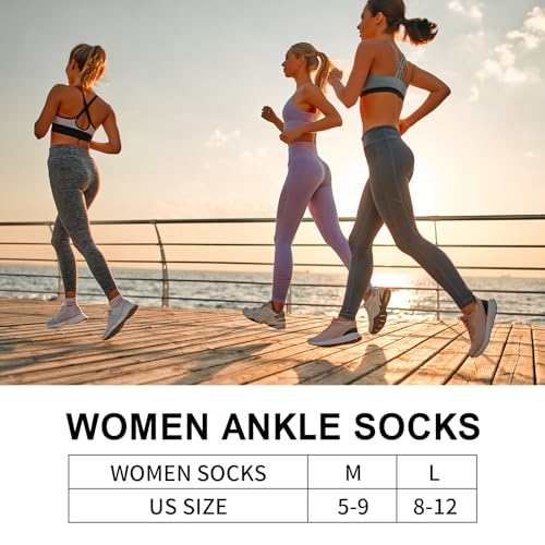 Ankle Socks for Women - Cushioned Low Cut No Show, Athletic Running Socks with Heel Tab2