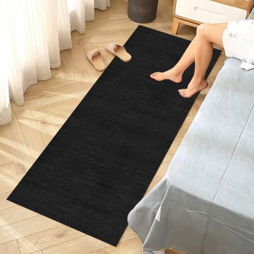 Alfombra cocina y pasillo larga de color negro para proteger el suelo del recibidor 4