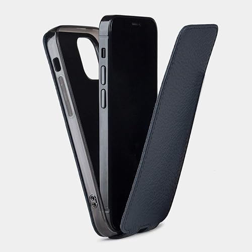 Miniatura 2 de Funda tipo cartera de piel prémium para iPhone 12 Mini - Modelo patentado - Fabricado en Francia -  Azul