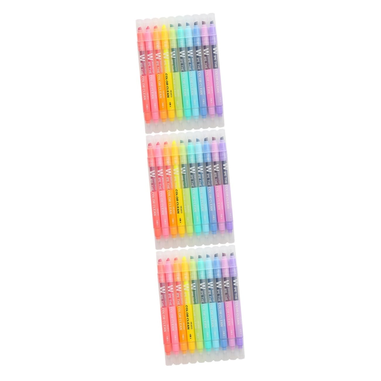 Ciieeo Resaltador Borrable De 30 Piezas Resaltadores Coloridos Resaltador Líquido Resaltadores De Colores Resaltador De Doble Punta De Plástico Marcador Pastel Resaltador