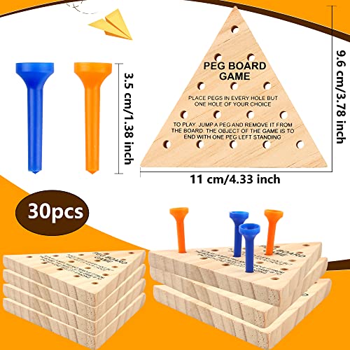 30 packs juego de tablero triangular de madera miniatura 2