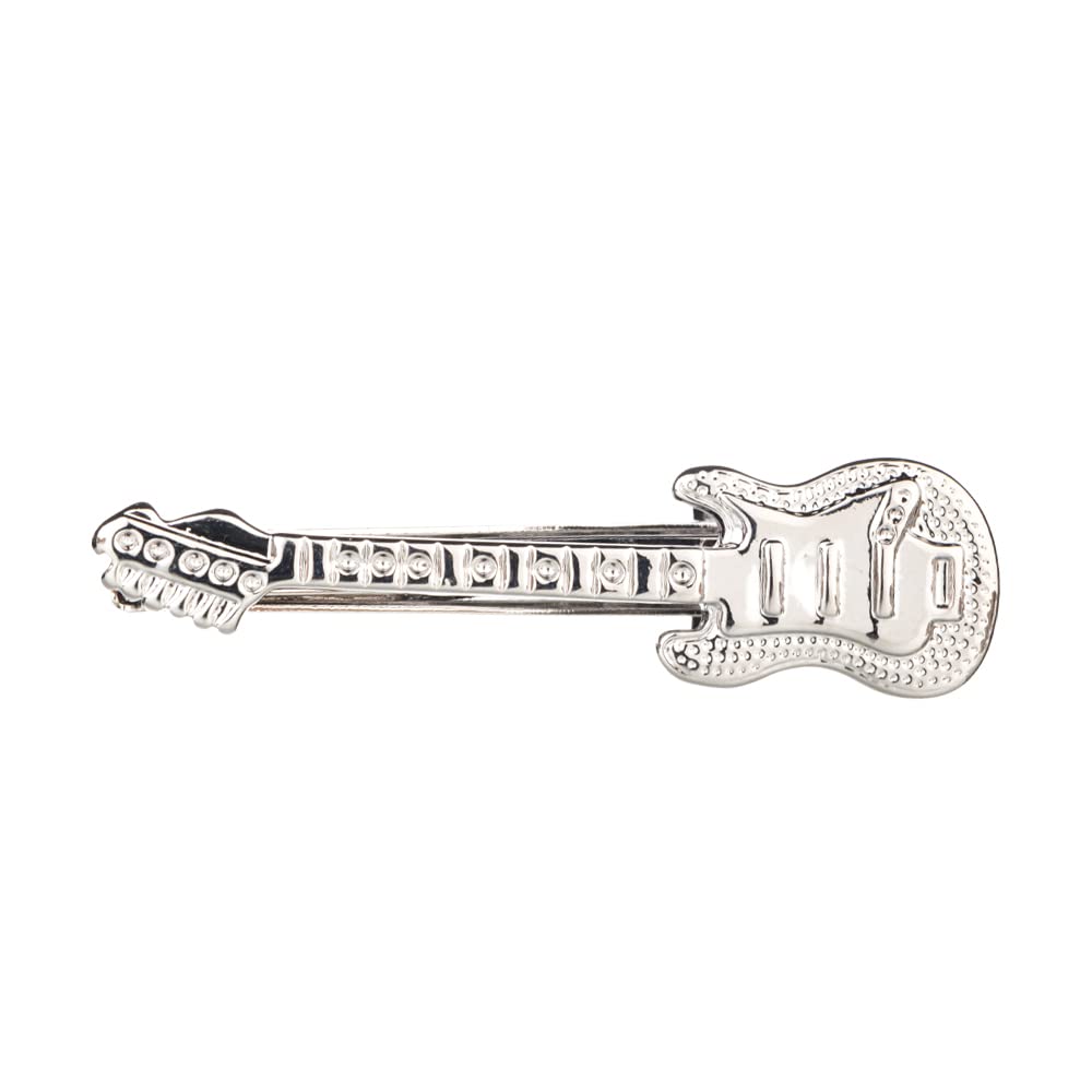 the tie hub Silver Guitar Tie Bar – Music-Inspired Tie Clip for Men, Wedding & Formal-picture-13