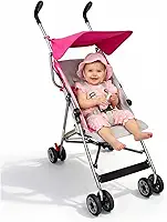 Carrinho de Bebê Passeio Tipo Guarda Chuva Viagem Compacto Turim - Baby Style (Rosa)