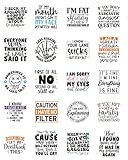 Luvsweets Sarcastic UV DTF Wrap Stickers - 8 Sheets Funny UVDTF Decals for Motel Keychain, Humorous Rub on Transfer Stickers, DIY Hotel Keychain Blank Personalized Crafts