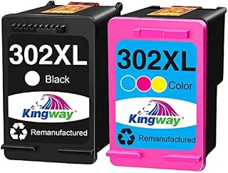 KINGWAY 302 Ink Cartridges for HP 302 302XL Ink for HP DeskJet 3630 3632 2130 3636 3634 Envy 4527 4524 4520 4523 4522 4525 4528 4655 Officejet 3830 4658 3831 3833 5230 4650 3835 Black and Colour