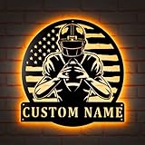 Lumière LED En Métal Personnalisée Pour Joueur De Football Américain, Nom De Joueur De Football Personnalisé, Panneau Néon, Décoration De Maison, Cadeau De Décoration De Lumière Néon De Football