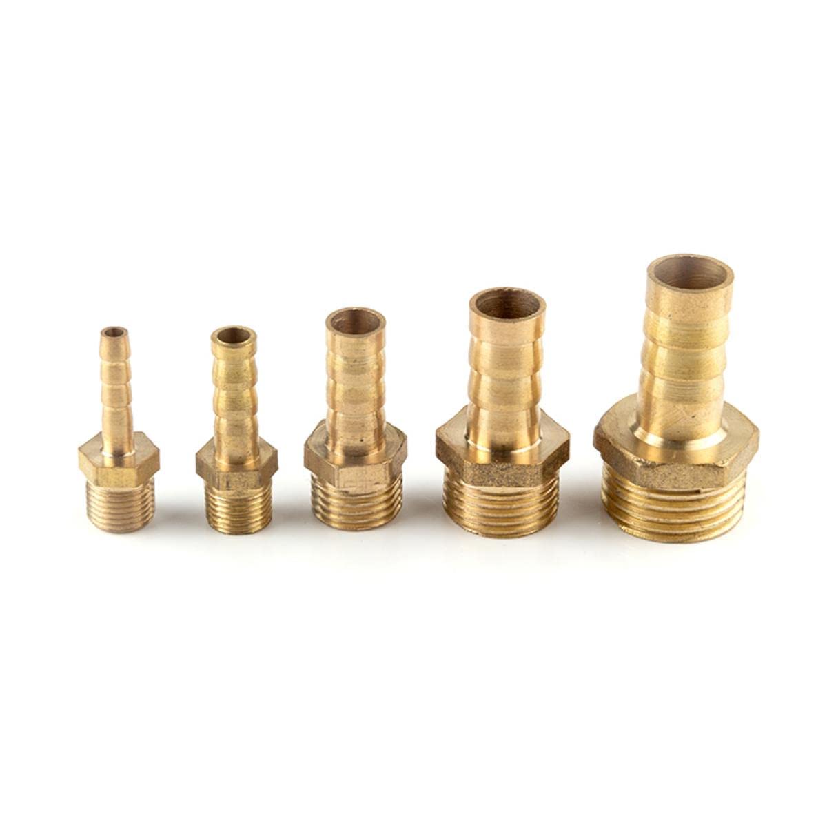 Conector de manguera, conector de manguera de jardín, conector de manguera de púas de 4 a 25 mm, accesorio de tubería de latón de 1/8", 1/4", 3/8", 1/2", 1", conector Pagoda, conector macho B