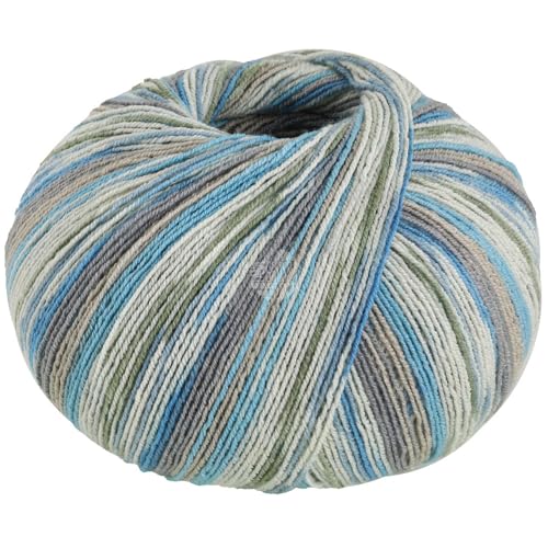 LANA GROSSA Meilenweit Cotton Bamboo | 4-fädiger Bambus Klassiker, waschmaschinenfest | Handstrickgarn aus 40% Baumwolle, 25% Schurwolle, Viskose | 100g Wolle zum Stricken & Häkeln | 420m Garn FB2374