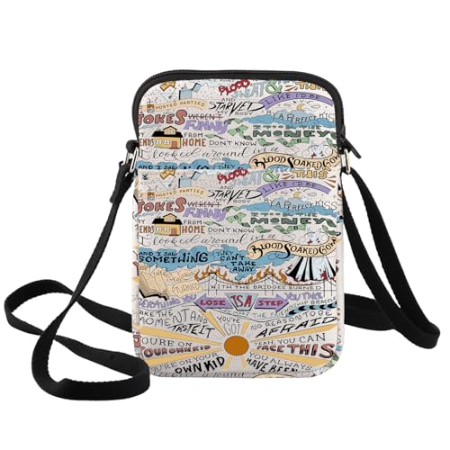 BWWKTOP Song Lyrics Canvas Crossbody Purse Singer Fans Gift Song Lyrics Inspired Shoulder Bag Singer Merch