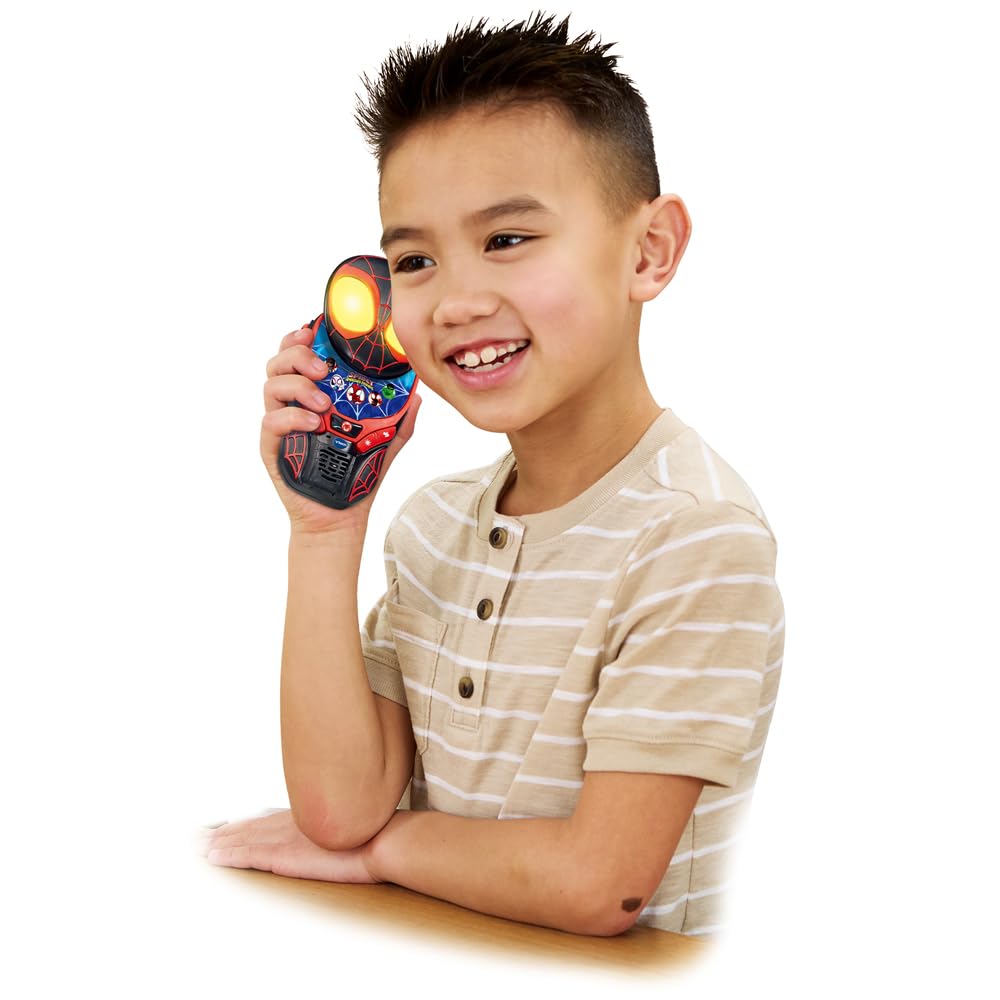 VTech - Interaktive Walkie-Talkies Spidey und seine Freunde – 2 Walkie-Talkie Spidey/Spin – sichere Kommunikation, Spiele und Lichteffekte – Geschenk für Kinder von 3 Jahren bis 7 Jahren – Inhalt auf