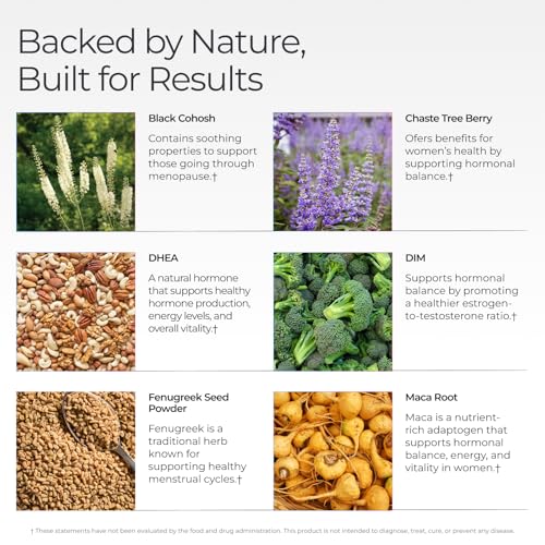 Livingood Daily Women’s Hormone Support Supplement, Estrogen Balance with Fenugreek, Black Cohosh, Chasteberry, DIM, Natural PMS & Menopause Support, Non GMO, Gluten Free, Vegetarian Capsules, 120 Ct - Image 4