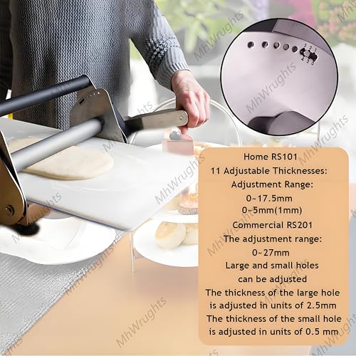 Equipo de panadería comercial plegable, laminadora de masa manual para panadería, pizza y cruasanes, grosor ajustable