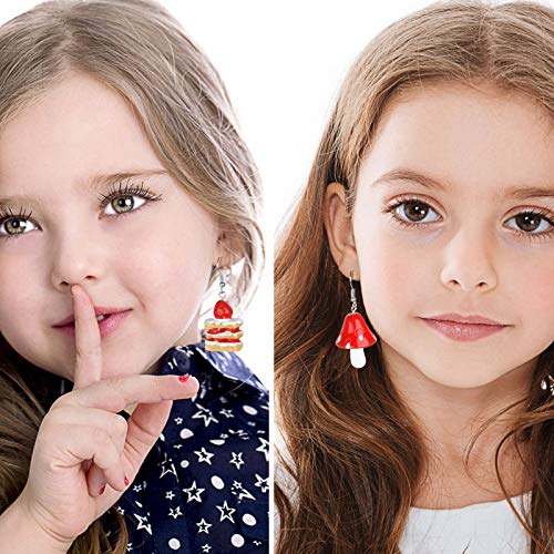 Hibijou 18 Pairs Cute Earrings Weird Earrings Set Mushroom Goldfish Water Bottle Gummy Bear Dangle Aesthetic Earrings Bulk #TOP5