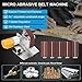 3-in-1 Mini Belt Sander & Knife Sharpener - 7-Speed Electric Bench Polisher Grinder for Wood/Metal Working with 10 Sanding Belts | DIY Knife Making, Woodworking, Acrylic Polishing Kit