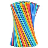 Plasticless 100 PCS Disposable Drinking Straws, Eco Friendly Straws Drinking Plastic Free Colorful Flexible Bendable Corn-based Organic Compostable Biodegradable Straws for Party Travel 8.2' Long