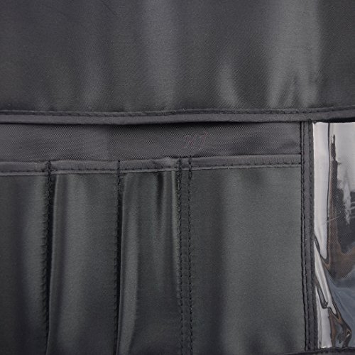 Nylon Roll up Portable Opens Flat Storage Bags Makeup Organizer Make up Bag for Brushes (Black)