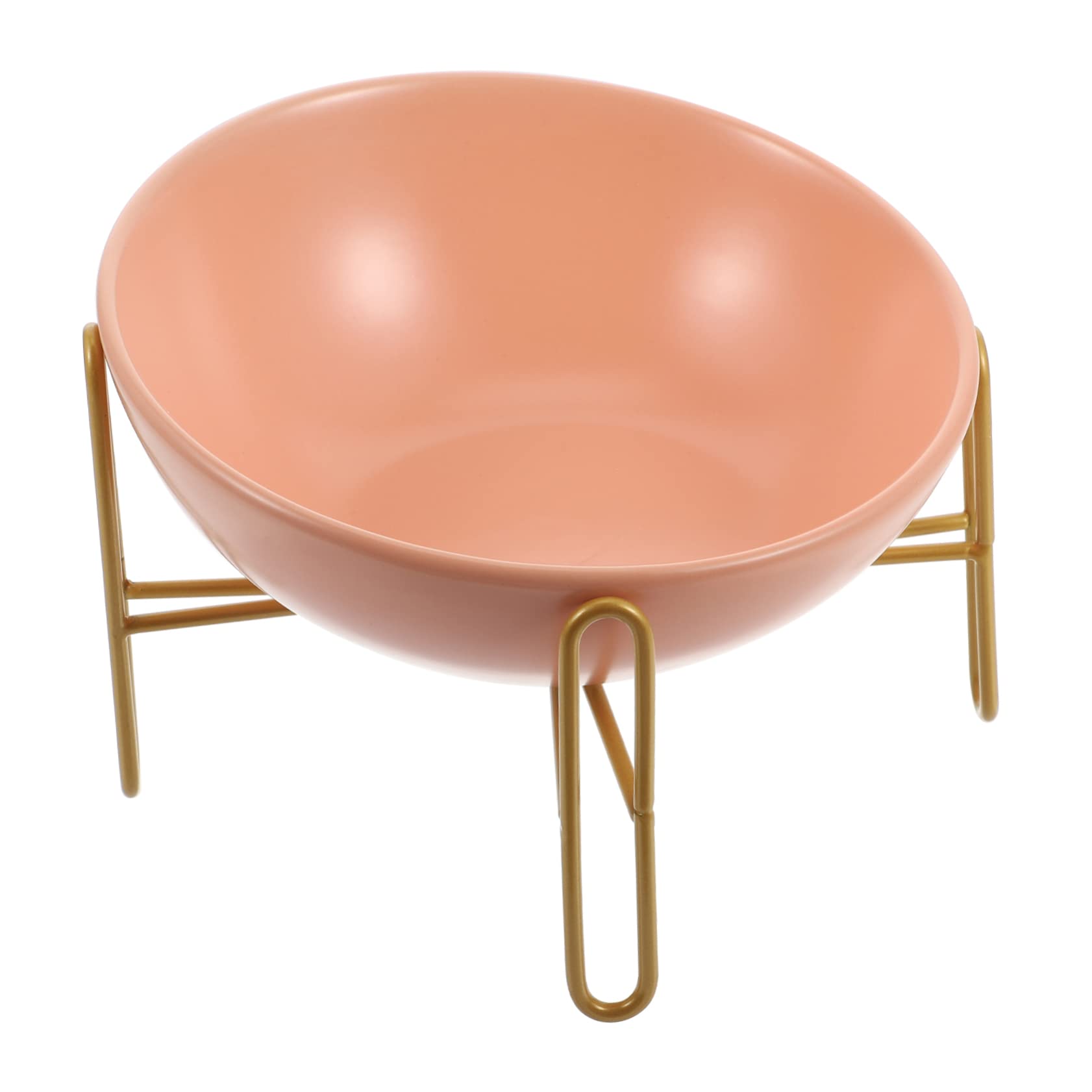 Sosoport 1pc Spaceship Shaped Ceramic Cat Bowl with Rack Feeder Container Easy to Prevents Spills for Food and Water Present for Pet Owners