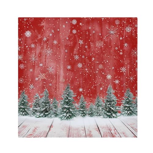 Servilletas de tela con copos y árboles de Navidad pack x6 miniatura 1