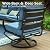 PHI VILLA 8 PCS Patio Furniture Set with Fire Pit Table,Metal Patio Furniture with 1 x 3-Seat Bench Sofa, 2 x Swivel Sofa Chairs, 2 x Leg Chair & 2 x Ottoman, Modern Patio Set, Navy Blue