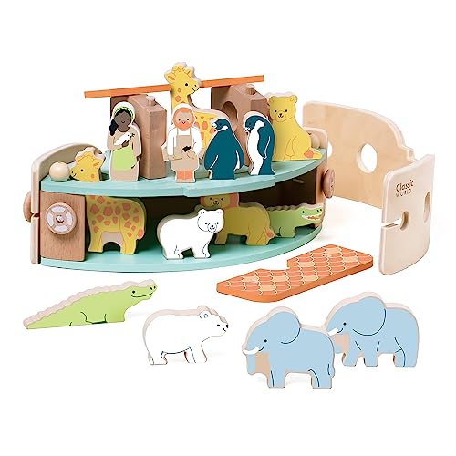 Classic World Holzschiff Arche Noah | Taufgeschenk | Montessori Spielzeug 2...