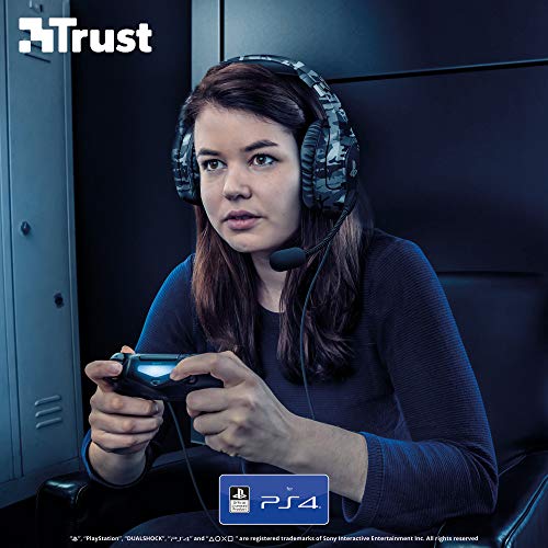 Trust Gaming GXT 488 Forze Cuffie Gaming con Licenza Ufficiale PlayStation 4, Microfono Ripiegabile e Archetto Regolabile, Grigio, Standard