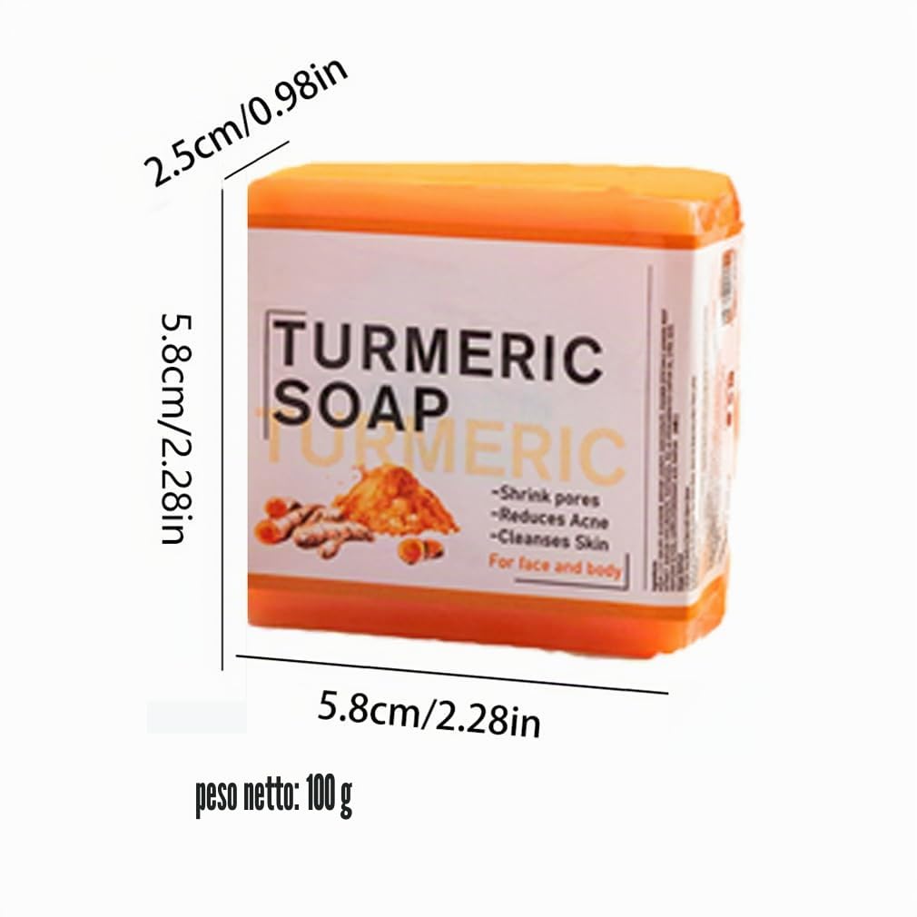 Turmeric Skin Brightening Soap Bar, Turmeric Bath Soap, Cleansing Moisturizing Smooth Tender Clean Skin For Man And Woman, 100g Moisturizing Deep Clean Ginger Soap, For Face & Body (3PCS)