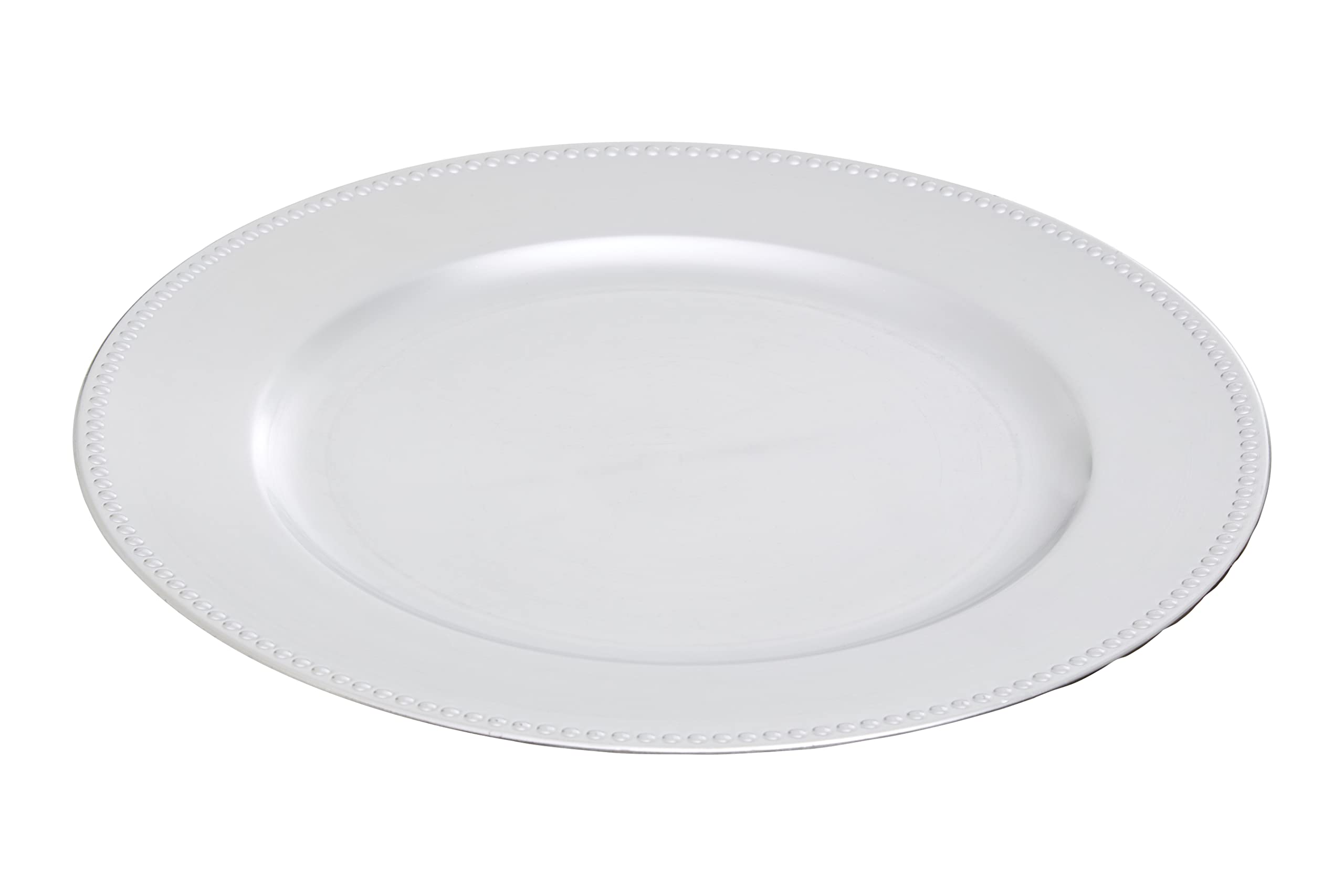 Dia Silver Finish Dotted Charger Plate - Silver