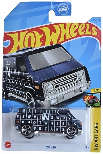 Hot Wheels 70s Van Azul escala 1:64 miniatura 1