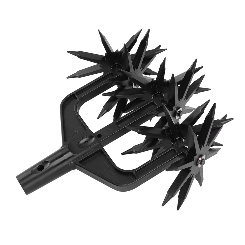 Fegtrtyoa Black Garden Soil Scarifier For Garden Rotary Cultivator Tool 2 In 1 Ventilated Scarifier Rotary Tiller