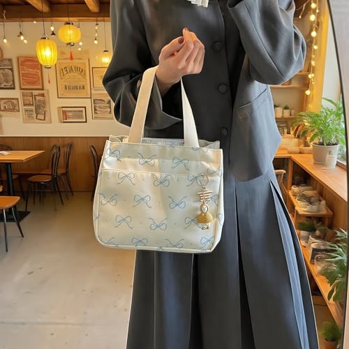 Tote bag with bows Cute for Women Preppy for Work Office Travel Picnic bow tote，bow tote bag for Outdoor Activities2